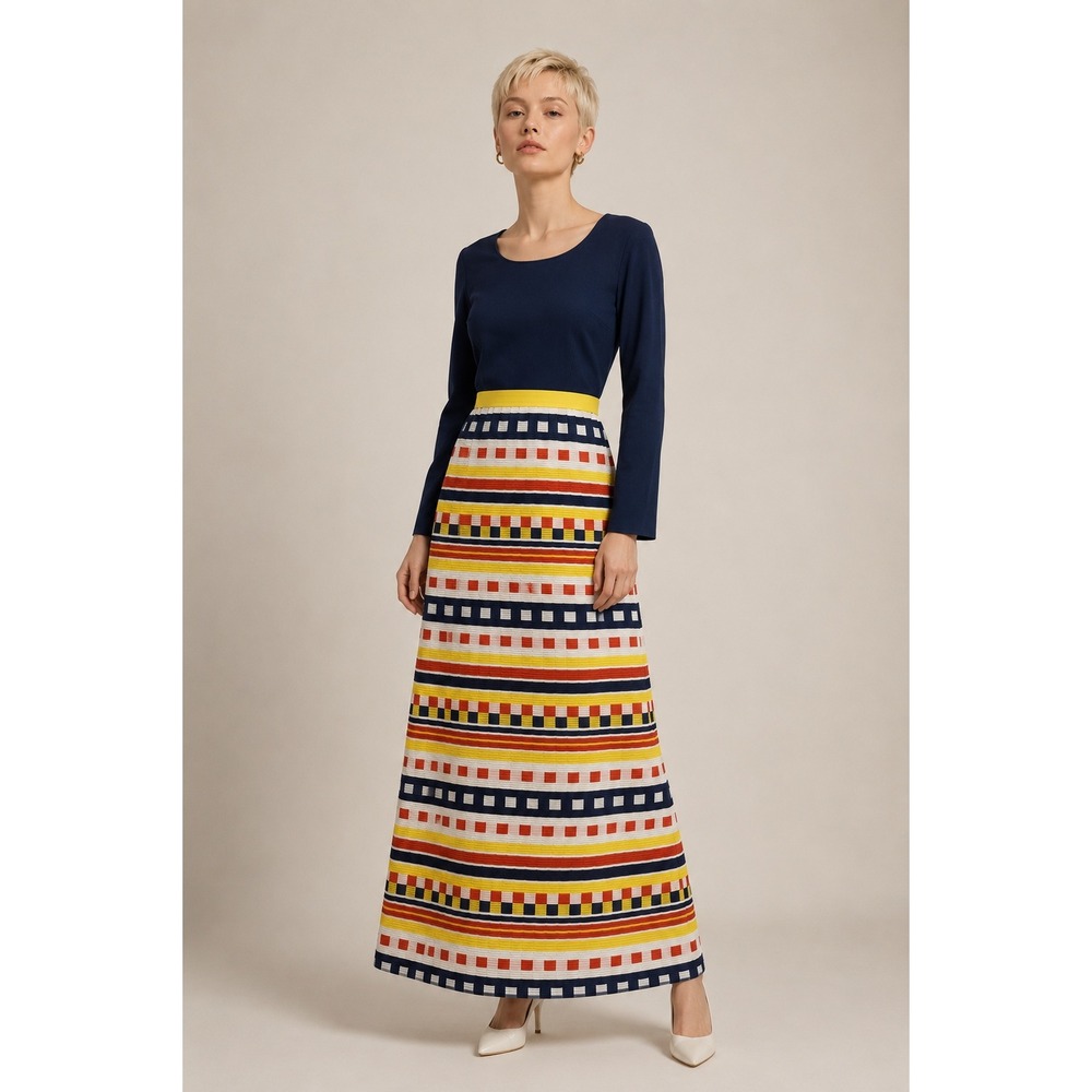 Vintage 60s or 70s Ruth Norman for Gay Gibson Maxi Dress 15 or Medium